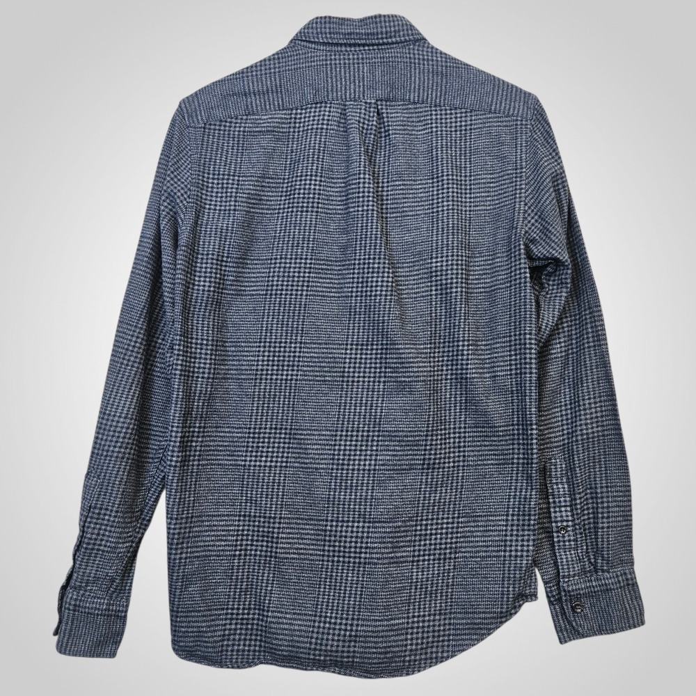 J.Crew Cashmere Blend Shirt Mens Small‎ Glen Check Plaid Flannel Slim Fit - Picture 2 of 12